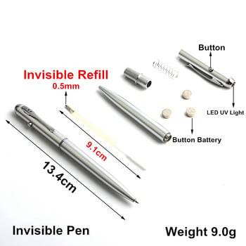 3PCS Invisible Pen Magic LED UV Light Ballpoint στυλό με αόρατο μελάνι Secret στυλό καινοτόμο αντικείμενο για δώρα Σχολικά είδη γραφείου