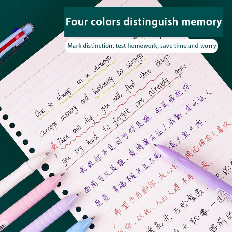 3 u 1 višebojna gel olovka 0,5 mm crna, plava, crvena tinta, automatska olovka, pokloni za učenike, ured, škola, pisanje, kawaii pribor