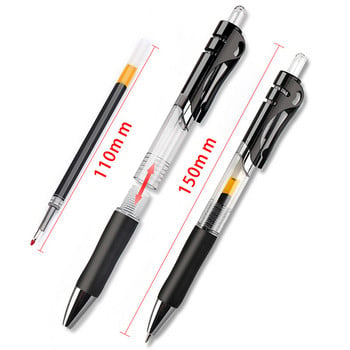 Прибиращ се комплект химикалки Черно/червено/синьо мастило за писане 0,5 мм пълнители за гел писалка Офис аксесоари Ученически пособия Канцеларски материали