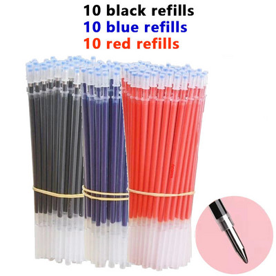 Komplet kemijskih olovaka na uvlačenje crna/crvena/plava tinta za pisanje 0,5 mm gel olovke punjenja Uredski pribor školski pribor Pribor