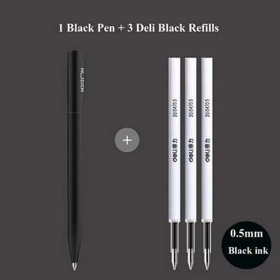 Nusign Twist gēla pildspalva 0,5 MM melnas tintes krāsa Krāsainas neitrālas zīmju pildspalvas Rotary Switch gludas rakstīšanas rīki Kancelejas preces