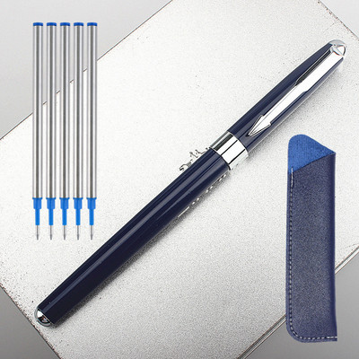 luxus Kiváló minőségű fém toll 0,5 mm fekete Rollerball Pen fém elegáns svájci tinta toll új