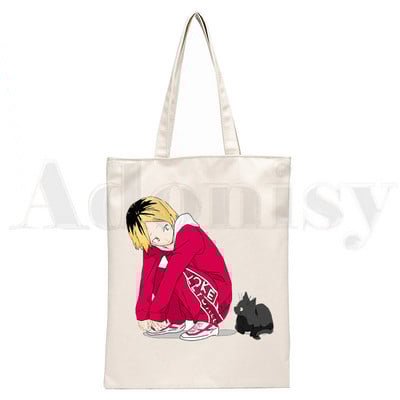 Kozume Kenma Haikyuu!! Nekoma High School Kuroo Ručne torbe Torbe na rame Ležerna kupovina Ženska torba Elegantna platnena torba