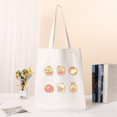 Kawaii Sumikko Gurashi Shopper Tote Bag ženska torba s otisnutim slatkim kupovnim torbama Djevojačka torba za kupnju na rame Ženska platnena torba s crtežima