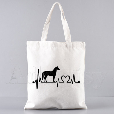 Geantă de cumpărături pentru cai Geanta de bacănie Bolsas De Tela Tote Bolsa Geantă de cumpărături Iuta Tote Fabric Personalizat