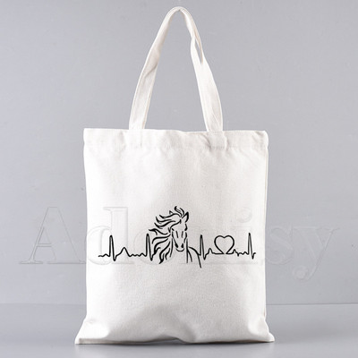 Horse Shopping Bag Trgovina torbica Bolsas De Tela Tote Bolsa Torba za kupnju Jute Tote Fabric Custom