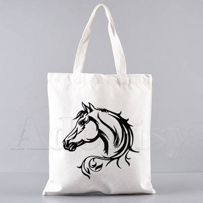Horse Shopping Bag Trgovina torbica Bolsas De Tela Tote Bolsa Torba za kupnju Jute Tote Fabric Custom