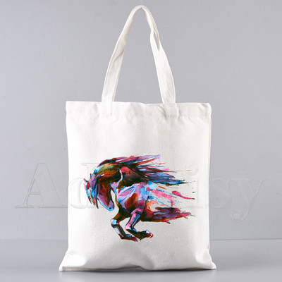 Horse Shopping Bag Trgovina torbica Bolsas De Tela Tote Bolsa Torba za kupnju Jute Tote Fabric Custom