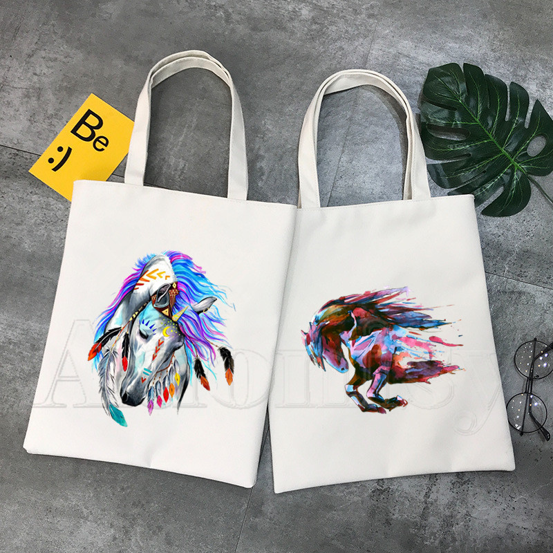 Horse Shopping Bag Trgovina torbica Bolsas De Tela Tote Bolsa Torba za kupnju Jute Tote Fabric Custom