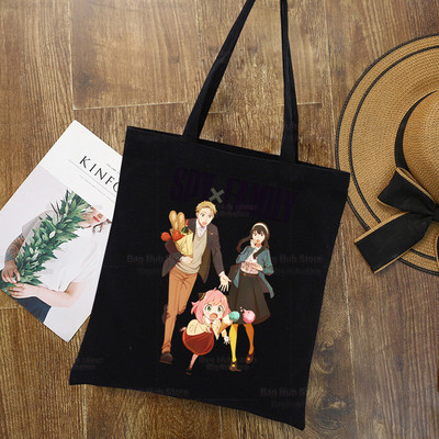 Anya Smug Kawaii Funny Black Simple Women Package Platnena torba Ručne torbice Japanese Anime Spy X Family Torbe na rame Ležerna kupnja