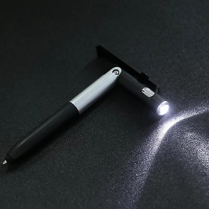 Pix pliabil 4 în 1, stilou, stilou tactil, stilou universal capacitiv, cu LED, pentru suport pentru telefon tabletă, articole de papetărie de birou