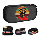 Custom Cobra Kai In The Karate Kid Pencil Case Girl Boy Large Capacity Strike First Strike Hard Pencil Pouch Students Stationery