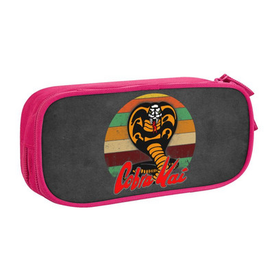Custom Cobra Kai In The Karate Kid Pencil Case Girl Boy Large Capacity Strike First Strike Hard Pencil Pouch Students Stationery