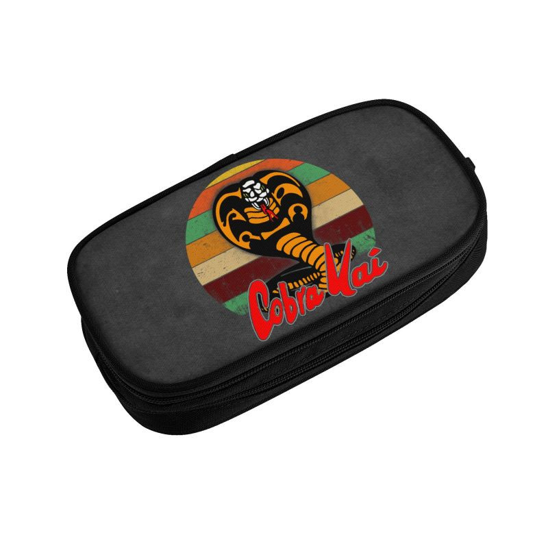 Custom Cobra Kai In The Karate Kid Pencil Case Girl Boy Large Capacity Strike First Strike Hard Pencil Pouch Students Stationery
