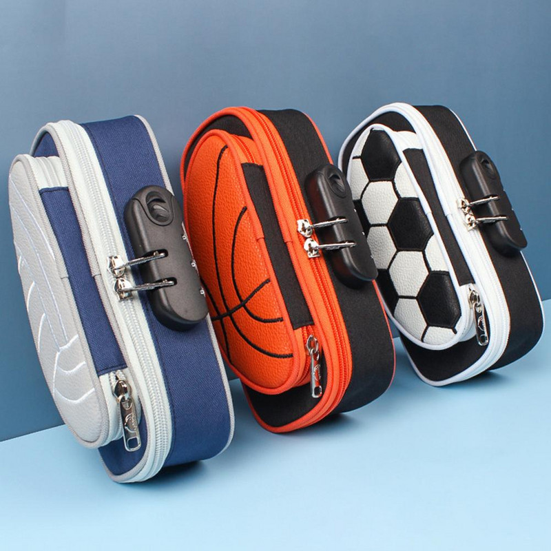 Pieštukų dėžutė Išskirtinio lanksčios rankenos dizaino didelės talpos užrakinamas raštinės reikmenų krepšio raštinės reikmenų dėklas vaikams