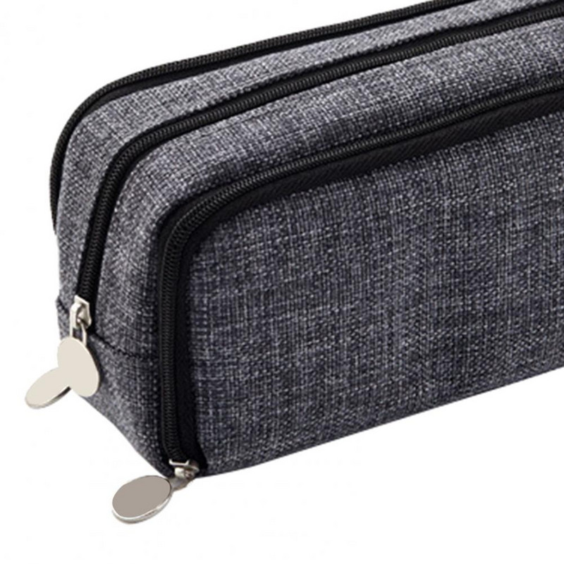 Lielas ietilpības zīmuļu soma Vairāki nodalījumi Audekls Vairāku pildspalvu sloti Tīkla kabatas kancelejas piederumu kaste Skolas piederumi