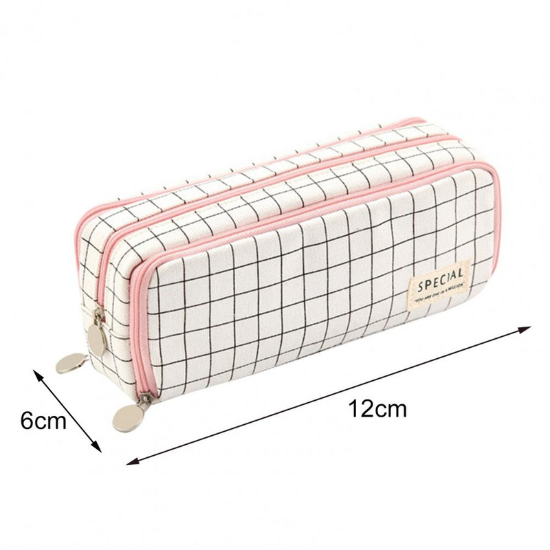 Lielas ietilpības zīmuļu soma Vairāki nodalījumi Audekls Vairāku pildspalvu sloti Tīkla kabatas kancelejas piederumu kaste Skolas piederumi