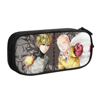 Cool Saitama Pencil Case for Girl Boy Depozitare mare One Punch Man Anime Manga Pen Bag Cutie Papetarie