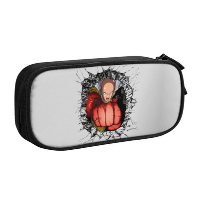Cool Saitama Pencil Case for Girl Boy Depozitare mare One Punch Man Anime Manga Pen Bag Cutie Papetarie