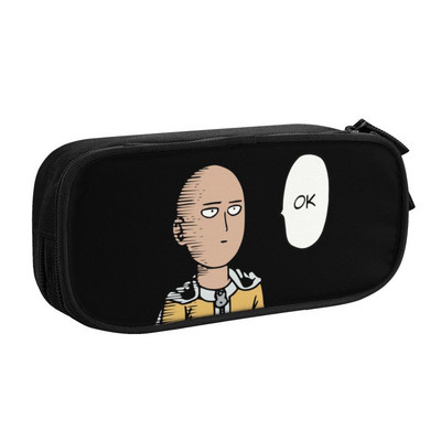 Cool Saitama Pencil Case for Girl Boy Depozitare mare One Punch Man Anime Manga Pen Bag Cutie Papetarie