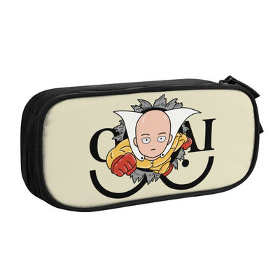 Cool Saitama Pencil Case for Girl Boy Depozitare mare One Punch Man Anime Manga Pen Bag Cutie Papetarie