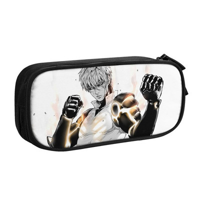 Cool Saitama Pencil Case for Girl Boy Depozitare mare One Punch Man Anime Manga Pen Bag Cutie Papetarie