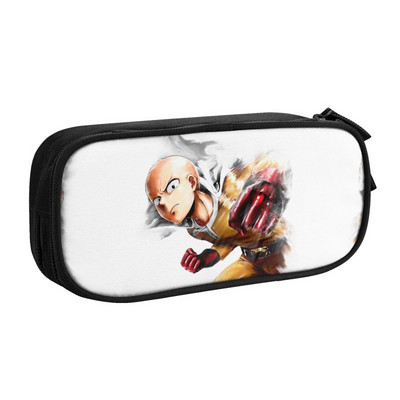 Cool Saitama Pencil Case for Girl Boy Depozitare mare One Punch Man Anime Manga Pen Bag Cutie Papetarie