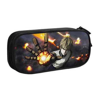 Cool Saitama Pencil Case for Girl Boy Depozitare mare One Punch Man Anime Manga Pen Bag Cutie Papetarie
