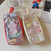 Caurspīdīgs liels zīmuļu futrālis PVC skolas piederumu zīmuļu maisiņš Kancelejas preču dāvanu skola Atpakaļ uz skolu Pencil Box by Kevin&sasa Crafts