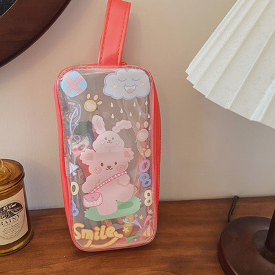 Caurspīdīgs liels zīmuļu futrālis PVC skolas piederumu zīmuļu maisiņš Kancelejas preču dāvanu skola Atpakaļ uz skolu Pencil Box by Kevin&sasa Crafts