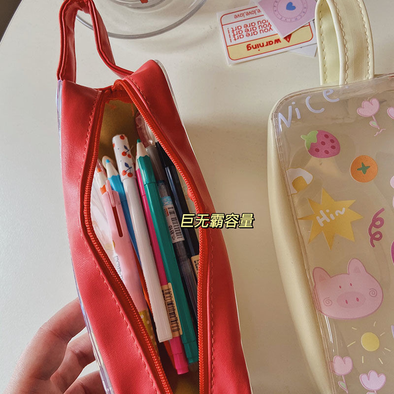 Caurspīdīgs liels zīmuļu futrālis PVC skolas piederumu zīmuļu maisiņš Kancelejas preču dāvanu skola Atpakaļ uz skolu Pencil Box by Kevin&sasa Crafts