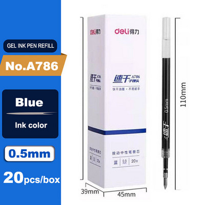 Deli 5/20 komada gel olovke na uvlačenje 0,5 mm punjenje tinte crno plavo crveno stacionarno za djecu školski uredski pribor set olovaka