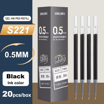 Deli 5/20 komada gel olovke na uvlačenje 0,5 mm punjenje tinte crno plavo crveno stacionarno za djecu školski uredski pribor set olovaka