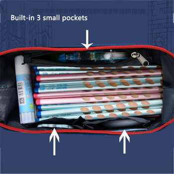 Δημιουργική καμβάς μολυβοθήκη μεγάλης χωρητικότητας, θήκη στυλό Noble School Style Φορητή τσάντα μολυβιών Μολύβια Θήκη για χαρτικά