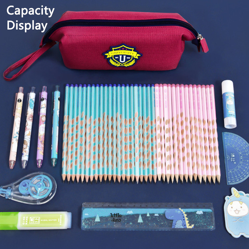 Δημιουργική καμβάς μολυβοθήκη μεγάλης χωρητικότητας, θήκη στυλό Noble School Style Φορητή τσάντα μολυβιών Μολύβια Θήκη για χαρτικά
