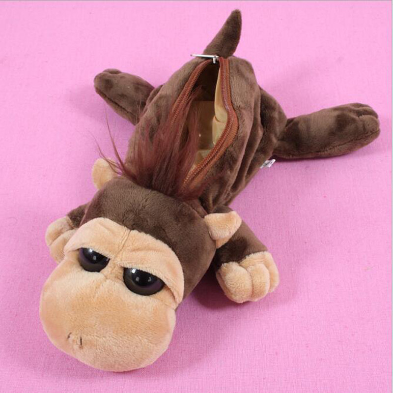 Χονδρική 2 τεμ* Kawaii Cartoon βελούδινη μολυβοθήκη για ζώα Χαριτωμένη τσάντα στυλό Σχολικά είδη Δώρο για παιδιά