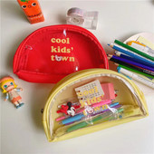 Prozirna PVC torba za pohranu Kawaii Bear Slatka pernica Studentski pribor Školski pribor Prijenosna kozmetička torba velikog kapaciteta