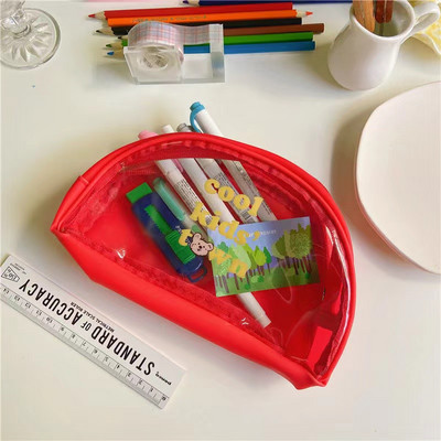 Prozirna PVC torba za pohranu Kawaii Bear Slatka pernica Studentski pribor Školski pribor Prijenosna kozmetička torba velikog kapaciteta