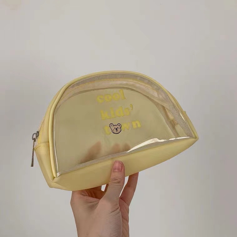 Prozirna PVC torba za pohranu Kawaii Bear Slatka pernica Studentski pribor Školski pribor Prijenosna kozmetička torba velikog kapaciteta