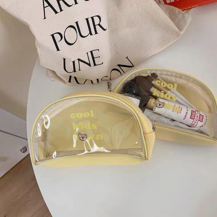 Prozirna PVC torba za pohranu Kawaii Bear Slatka pernica Studentski pribor Školski pribor Prijenosna kozmetička torba velikog kapaciteta