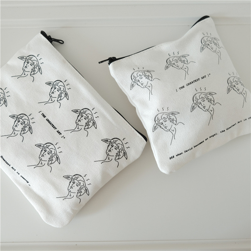 Retro multikas David joonistab suure mahutavusega lõuendist pliiatsikarp Mündikott Kosmeetika hoiukott Õpilaste kirjatarbed Koolitarbed