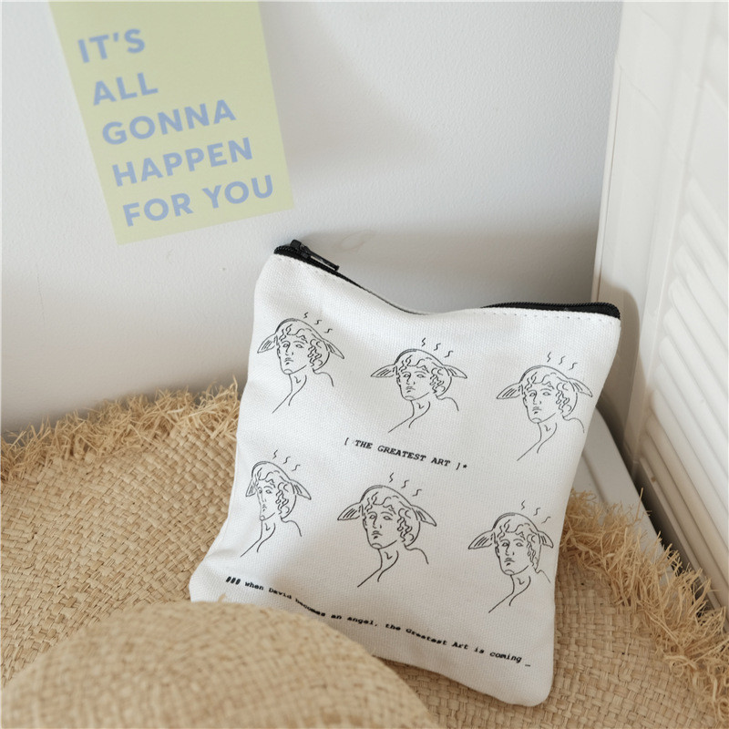 Retro multikas David joonistab suure mahutavusega lõuendist pliiatsikarp Mündikott Kosmeetika hoiukott Õpilaste kirjatarbed Koolitarbed