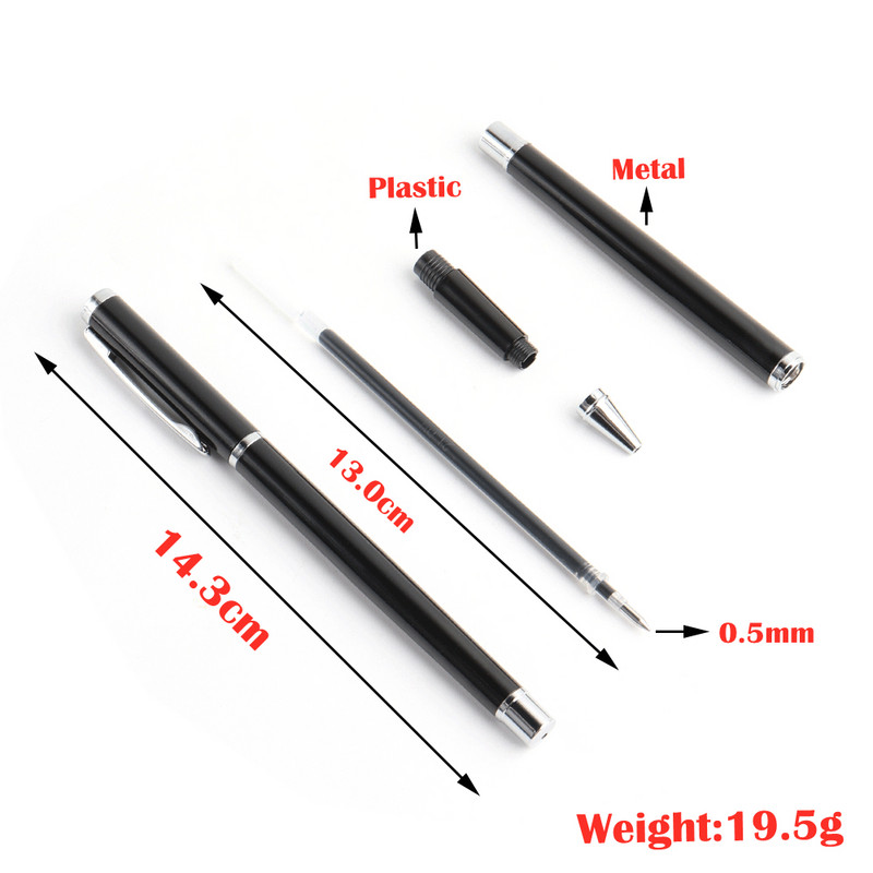 2+50kom/komplet Metalna gel olovka s punjenjem gel tinte Muškarci Žene Poslovne pisaće olovke s potpisom za uredske školske papire