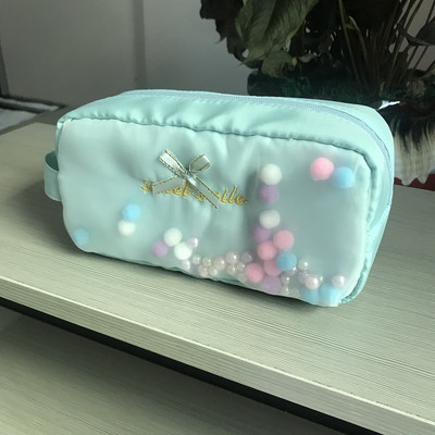 Slatke lepršave male kuglice s mjehurićima Torbica za olovke Kawaii torbica za papirnate olovke za školarke Torbica s mašnom i čvorom Držač ravnala u boji slatkiša