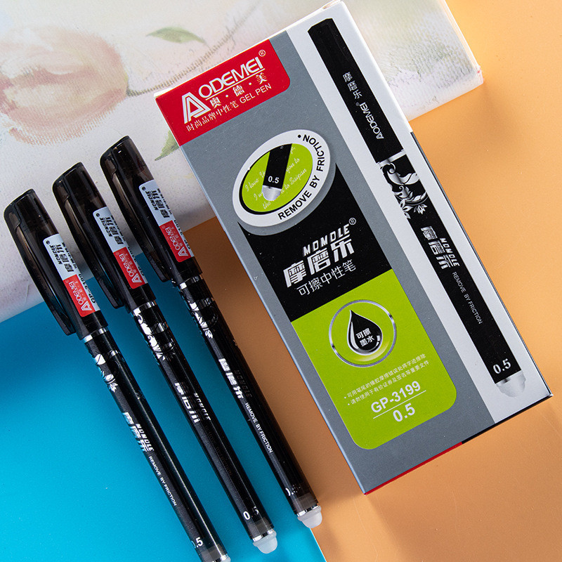 Set od 10 komada Izbrisiva olovka s vrhom igle od 0,5 mm, crna, plava, crvena gel olovka za pisanje učenika, uredski školski pribor