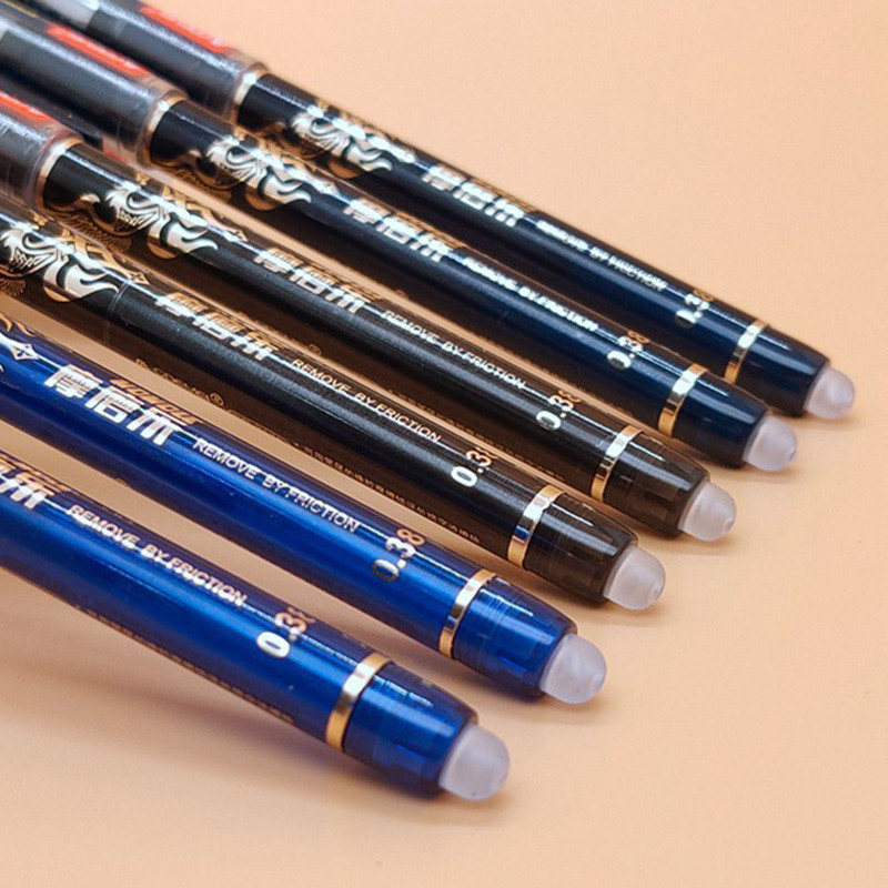 Set od 10 komada Izbrisiva olovka s vrhom igle od 0,5 mm, crna, plava, crvena gel olovka za pisanje učenika, uredski školski pribor