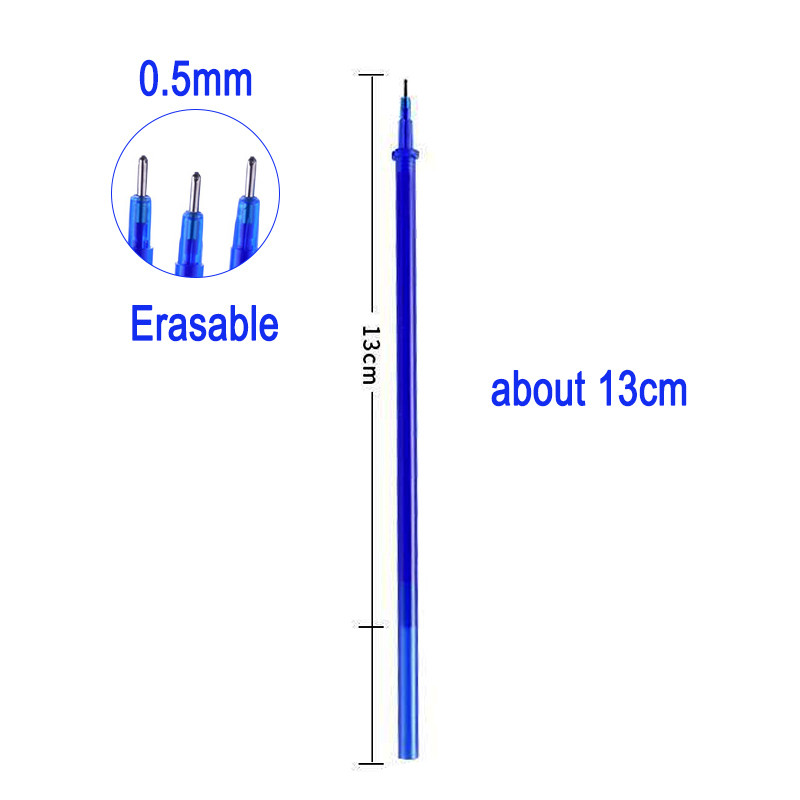 Set od 10 komada Izbrisiva olovka s vrhom igle od 0,5 mm, crna, plava, crvena gel olovka za pisanje učenika, uredski školski pribor