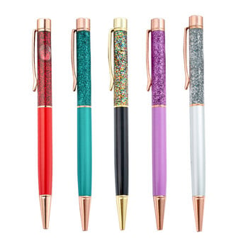 Gold Powder Quicksand Pen Metal Creative Student στυλό Προσαρμοσμένο λογότυπο Εξατομικευμένο δώρο Είδη γραφείου Σχολική γραφική ύλη