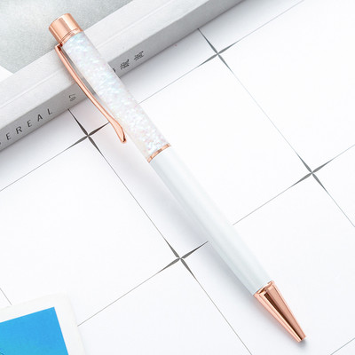 Zlatna olovka u prahu za živi pijesak Metalna kreativna studentska kemijska olovka Prilagođeni logotip Personalizirani poklon Uredski pribor Školski pribor