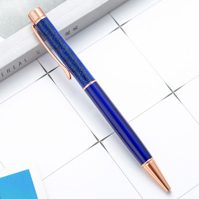 Zlatna olovka u prahu za živi pijesak Metalna kreativna studentska kemijska olovka Prilagođeni logotip Personalizirani poklon Uredski pribor Školski pribor